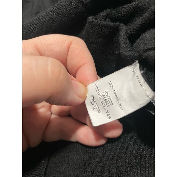 J. Crew 100% Merino Wool Long Cardigan Sweater Womens Sz XS Grandpa 65370 Black - Picture 9 of 9